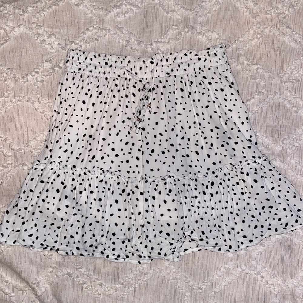 Boutique Crescent white and black Polka-dot Skirt